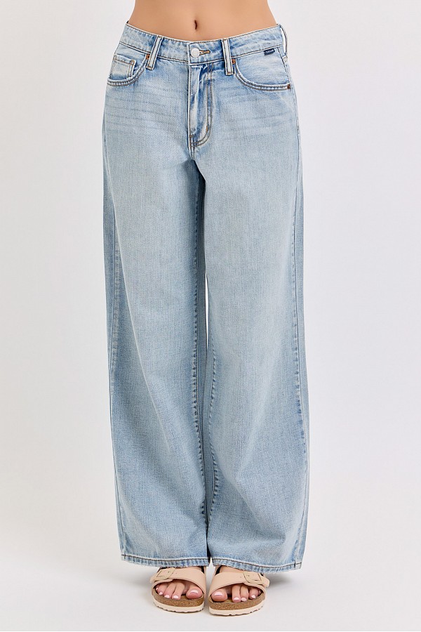Mid Rise Wide Leg